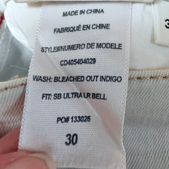 $295 ALICE + OLIVIA SB Ultra Low Rise Bell Flare Bootcut Jeans Size 30 New! - Picture 8 of 8